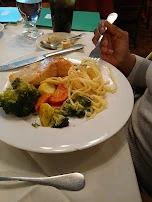 Filet of Salmon with Linguini and Fresh Vegetables